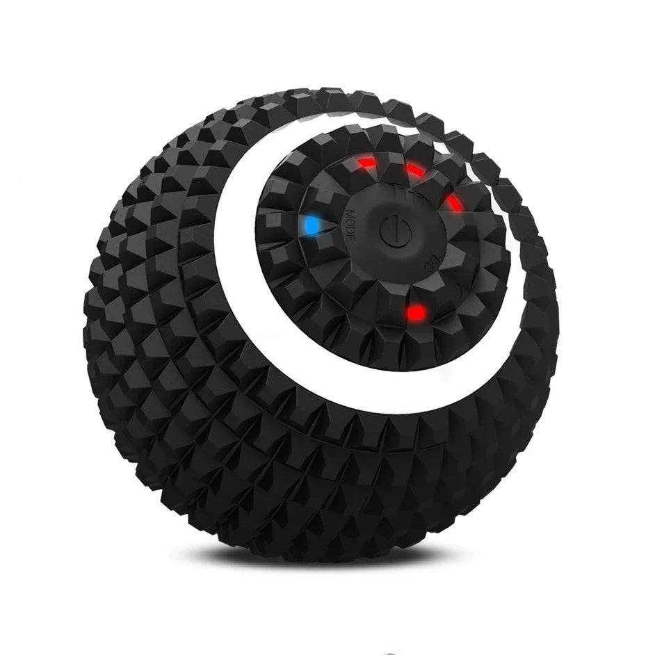 Electric vibrating massage ball for foot pain relief, gym, home training, and yoga use.