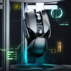 Silent wireless gaming mouse with waterproof aluminum design for PC and laptop use.