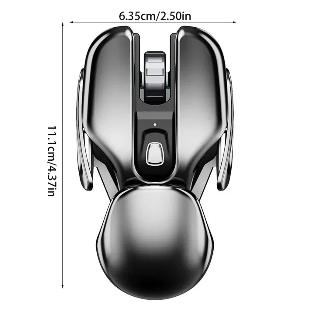 Silent wireless gaming mouse with waterproof aluminum design, USB receiver, ideal for PC, laptop, office, and home use.