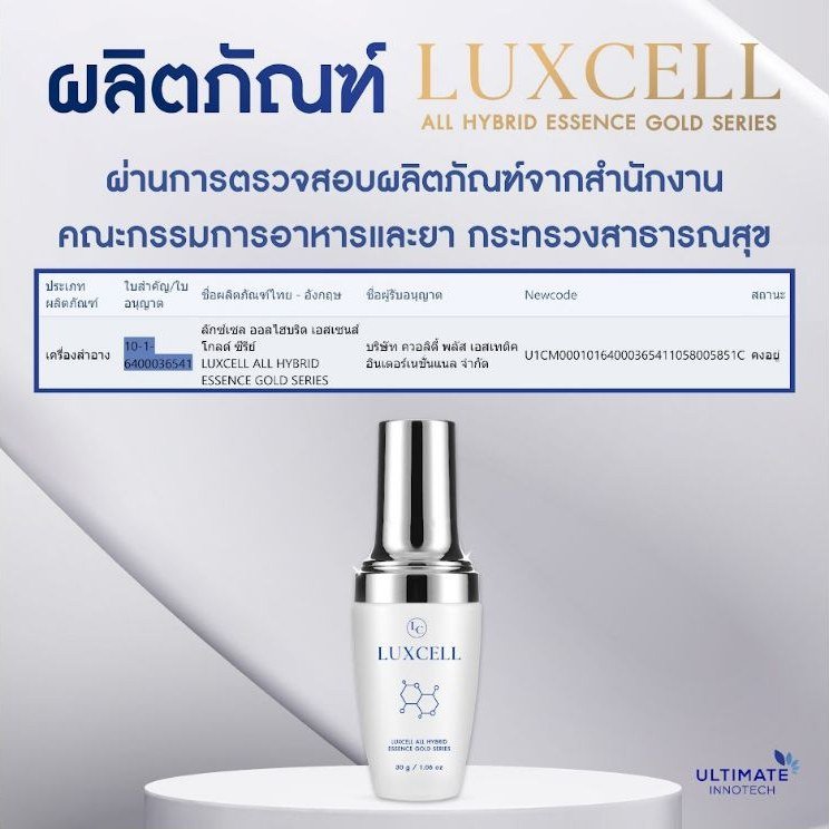Thai cosmetic registration for Luxcell All Hybrid