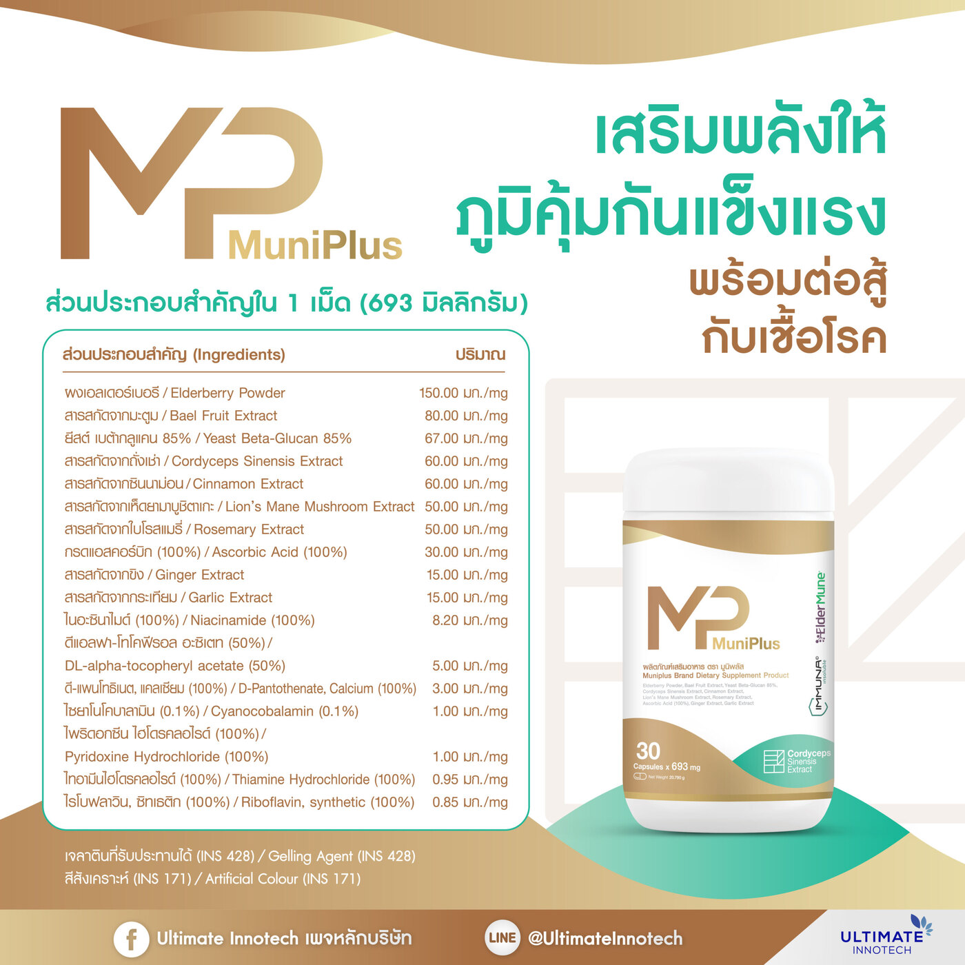 ตารางส่วนประกอบมูนิพลัส