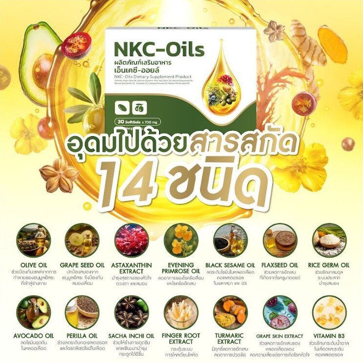 NKC-Oils complete 14 ingredient breakdown