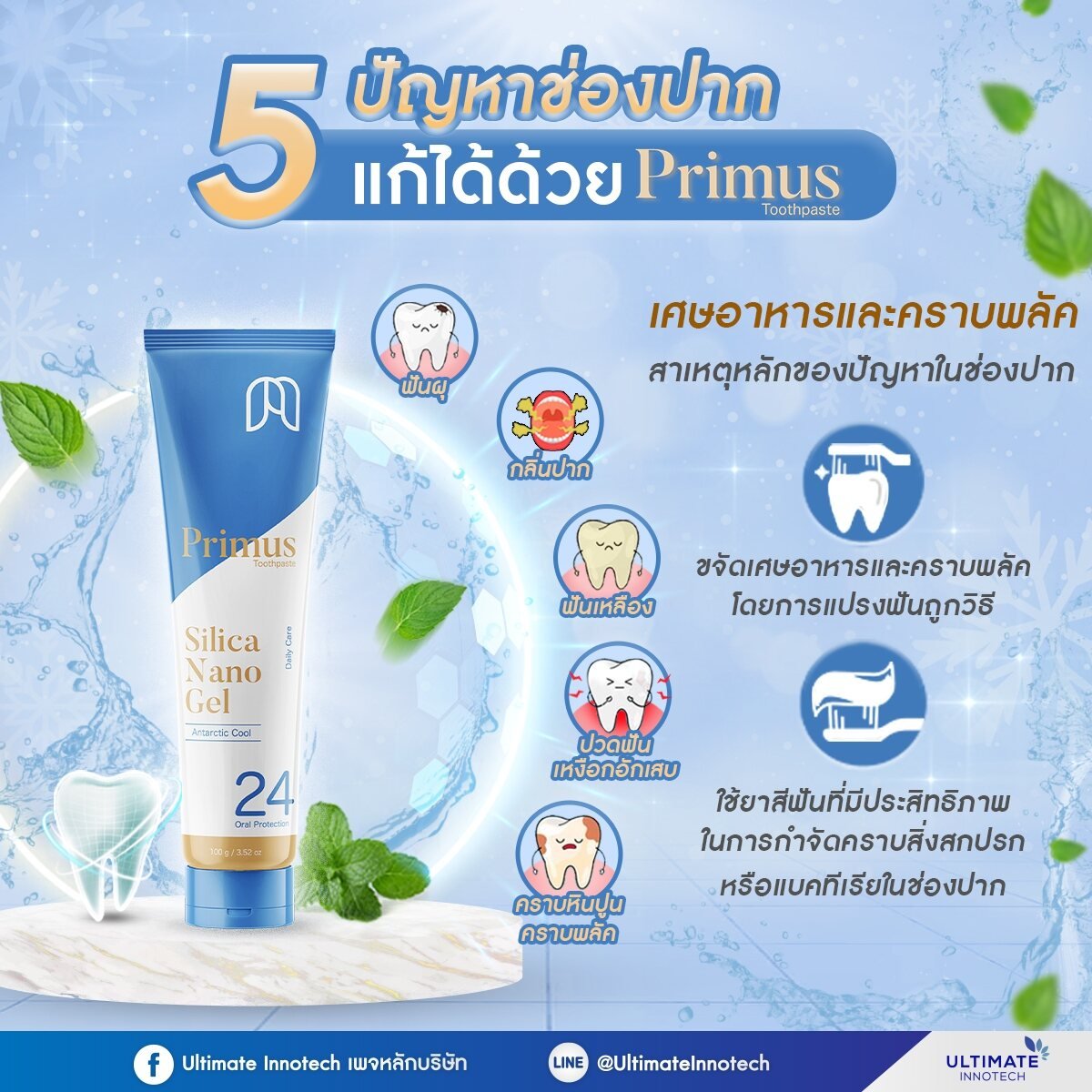 Five oral care concerns addressed by Primus